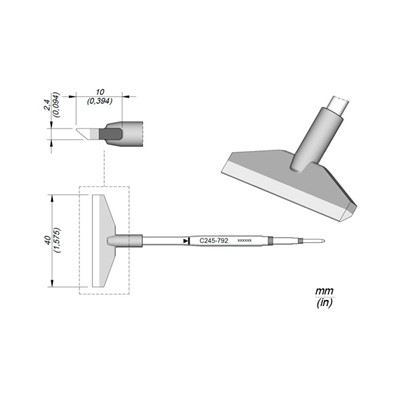 JBC Tools C245792 - C245 Series Soldering Cartridge - Blade - 40 mm