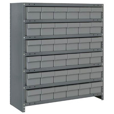 Quantum Storage Systems CL1839-602 GY - Super Tuff Euro Series Closed Style Steel Shelving w/36 Bins - 18" x 36" x 39" - Gray