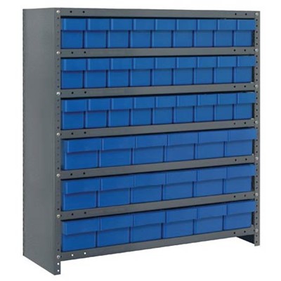 Quantum Storage Systems CL1839-624 BL - Super Tuff Euro Series Closed Style Steel Shelving w/45 Bins - 18" x 36" x 39" - Blue