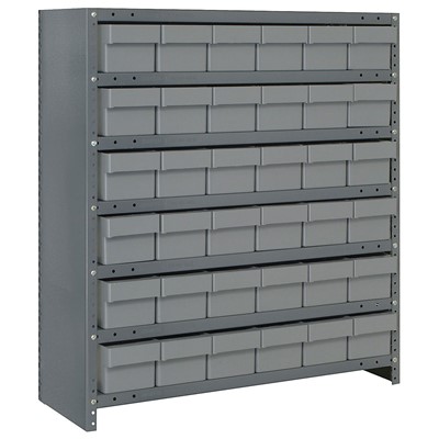 Quantum Storage Systems CL2439-603 GY - Super Tuff Euro Series Closed Style Steel Shelving w/36 Bins - 24" x 36" x 39" - Gray