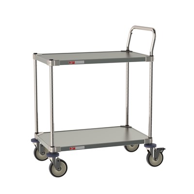 InterMetro (Metro) CRLS222NFS 2-Shelf All Stainless Steel Cart for Labs and Cleanrooms - 18" W x 30" L x 39" H