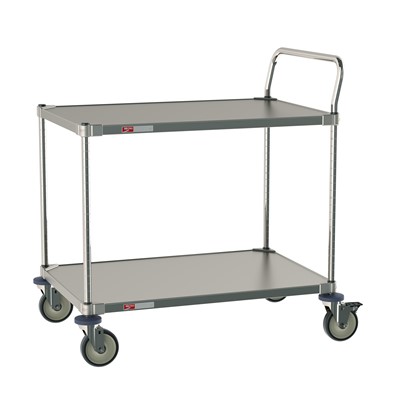 InterMetro (Metro) CRLS432NFS 2-Shelf All Stainless Steel Cart for Labs and Cleanrooms - 24" W x 36" L x 39" H