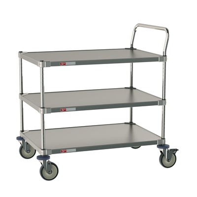 InterMetro (Metro) CRLS433NFS 3-Shelf All Stainless Steel Cart for Labs and Cleanrooms - 24" W x 36" L x 39" H