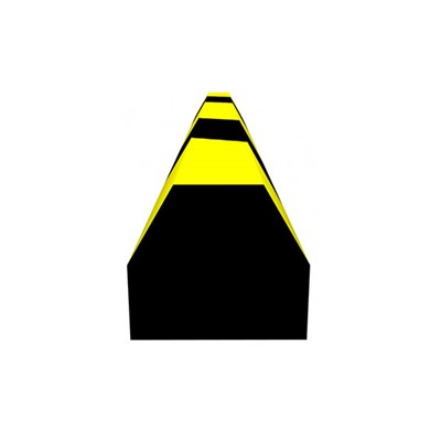 Ergomat CSB120-BK - Conic Surface Bumper - 48" Long - Black/Yellow