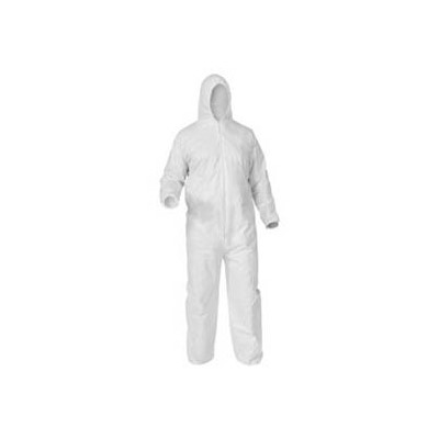Keystone Safety CVL-KG-HE-2XL - KeyGuard (Microporous) Coverall w/Attached Hood - Zipper Front - Elastic Wrists & Ankles - Cleanroom Class 5 - 2X-Large - White - 25/Case