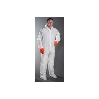 Keystone Safety CVL-NW-B-XL - Polypropylene Coverall/Bunnysuit W/attached Hood & Boots - Zipper Front - Elastic Wrists - Cleanroom Class 7 - X-Large - White - 25/Case