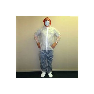 Keystone Safety CVL-NW-E-3XL - Polypropylene Coverall - Zipper Front - Elastic Wrists & Ankles - Cleanroom Class 7 - 3X-Large - White - 25/Case