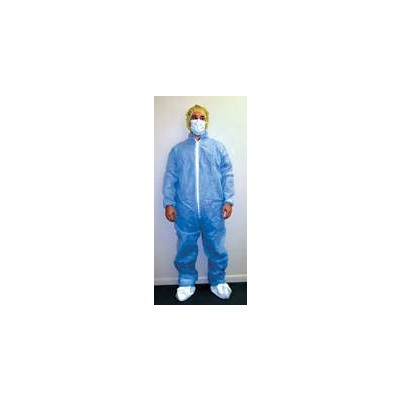 Keystone Safety CVL-NW-E-MD - Polypropylene Coverall - Zipper Front - Elastic Wrists & Ankles - Cleanroom Class 7 - Medium - White - 25/Case