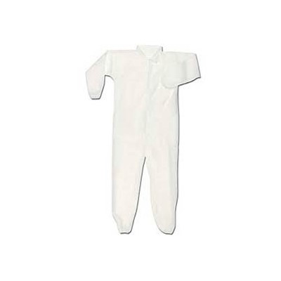 Keystone Safety CVL-NW-HD-E-SM - Heavy-Duty Polypropylene Coverall - Zipper Front - Elastic Wrists & Ankles - Cleanroom Class 7 - Small - White - 25/Case