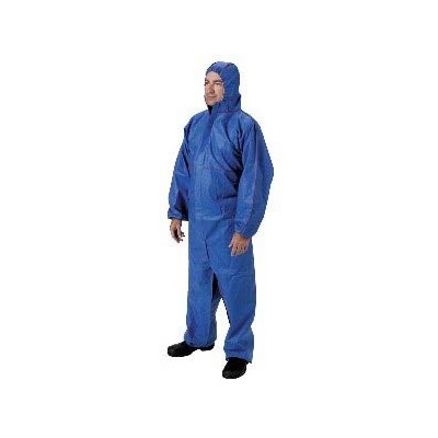 Keystone Safety CVL-NW-HD-HE-BLUE-LG - Heavy-Duty Polypropylene Coverall w/Attached Hood - Zipper Front - Elastic Wrists & Ankles - Large - Blue - 25/Case