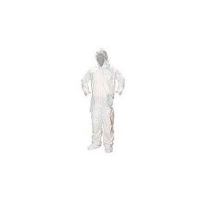 Keystone Safety CVLSMSREG-B-MD - SMS Coverall/Bunnysuit w/Attached Hood & Boots - Zipper Front - Elastic Wrists - Cleanroom Class 7 - Medium - White - 25/Case