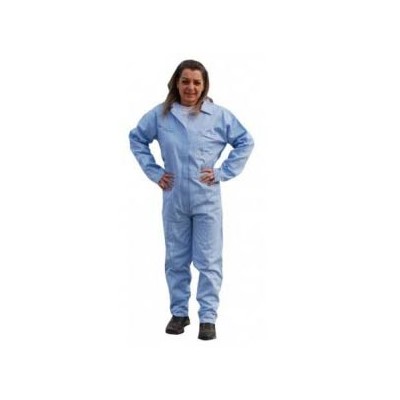 Keystone Safety CVLSMSREG-O-BL-LG - SMS Coverall - Zipper Front - Open Wrists & Ankles - Cleanroom Class 7 - Large - Blue - 25/Case
