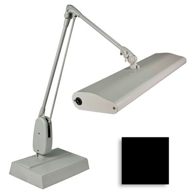 Dazor 2324C-BK-DL - Contemporary 2-Tube Fluorescent Lamp w/Desk Base & Classic Arm - 33" Reach - Daylight Bulb - Black