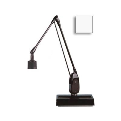 Dazor 6324-WH - 20W Halogen Lamp w/Desk Base - 28" Reach - On/Off Switch - White