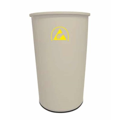 Static Solutions DB-1622 - Ohm-Shield™ Static Dissipative Waste Paper Basket - 44 Quart-Gray-10/CS