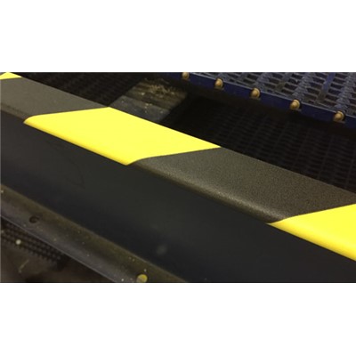 Ergomat DEP-10x48-B/Y-KIT - DuraStripe Edge Protectors - 10" x 48" - 3/Pack - Black/Yellow