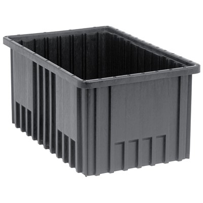Quantum Storage Systems DG92080CO - Dividable Grid Tote Box - Conductive - I.D. 14.875" L x 9.25" W x 7.5" H - Black - 8/Carton