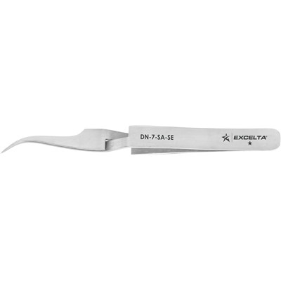 Excelta DN-7-SA-SE - 1-Star Economy Curved Point Reverse Action Tweezers - NEVERUST® - 4.5"