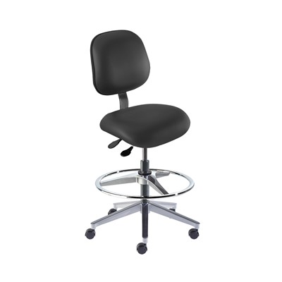 Biofit EEA-H-RC-T-AFP-XA-06-P28540 - Elite Series Chair w/22"  adjustable Footring - 22" - 32" - Black Powder Coated - Black Vinyl
