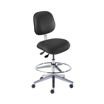 Biofit EEA-H-RC-T-AFP-XA-C-P28540 - Elite Series Chair w/22"  adjustable Footring - 22" - 32" - Chrome Plated - Black Vinyl
