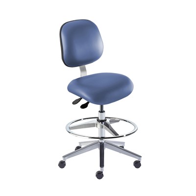 Biofit EEA-H-RC-T-AFP-XA-C-P28542 - Elite Series Chair w/22"  adjustable Footring - 22" - 32" - Chrome Plated - Blue Vinyl