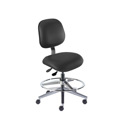 Biofit EEA-M-RC-T-AFP-XA-06-P28540 - Elite Series Chair w/22"  adjustable Footring - 19" - 26" - Black Powder Coated - Black Vinyl