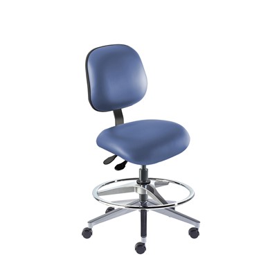 Biofit EEA-M-RC-T-AFP-XA-06-P28542 - Elite Series Chair w/22"  adjustable Footring - 19" - 26" - Black Powder Coated - Blue Vinyl