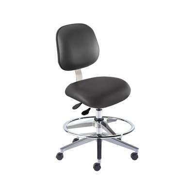 Biofit EEA-M-RC-T-AFP-XA-C-P28540 - Elite Series Chair w/22"  adjustable Footring - 19" - 26" - Chrome Plated - Black Vinyl