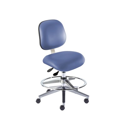 Biofit EEA-M-RC-T-AFP-XA-C-P28542 - Elite Series Chair w/22"  adjustable Footring - 19" - 26" - Chrome Plated - Blue Vinyl