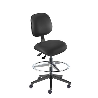 Biofit EER-H-RC-T-AFP-XA-06-P28540 - Elite Series Chair w/22"  adjustable Footring - 22" - 32" - Black Powder Coated - Black Vinyl