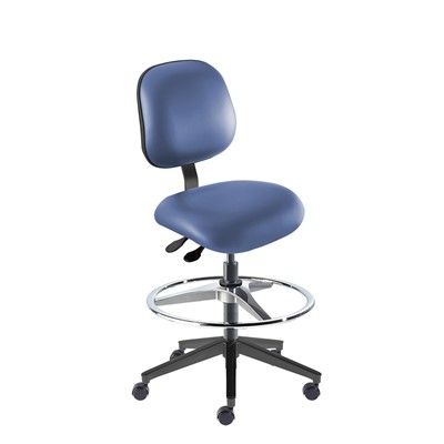 Biofit EER-H-RC-T-AFP-XA-06-P28542 - Elite Series Chair w/22"  adjustable Footring - 22" - 32" - Black Powder Coated - Blue Vinyl