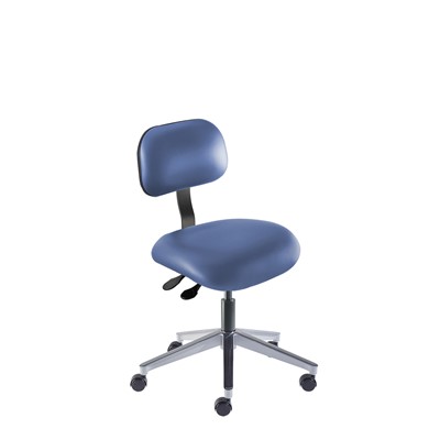 BioFit ETA-L-RC-T-XF-XA-06-P28542 Eton Series Chair - 17"- 22" - Black Powder Coated - Blue Vinyl