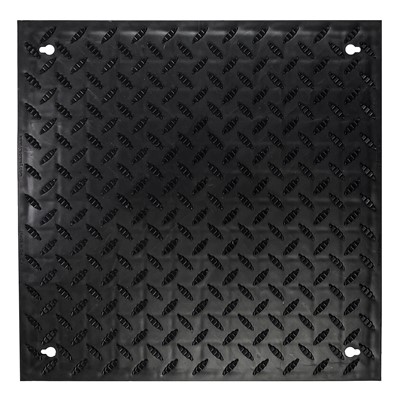 Wearwell F03.18x18BK - FOUNDATION Diamond-Plate Tiles - Black - CS/4