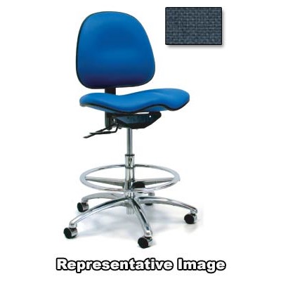 Gibo/Kodama 7400AT-F124-01 - Stamina 7000 Series Mid-Bench Height Chair - Autonomous Control - 19"-24" - Fabric - Blue