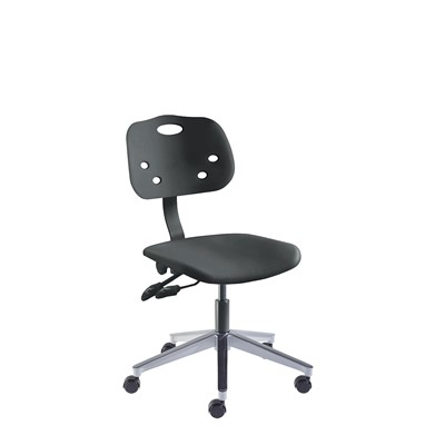 BioFIt GGA-L-RC-T-XF-XA-06-BLK ArmorSeat Series Chair - 16" - 21" - Black Powder Coated - Black Polyproplene