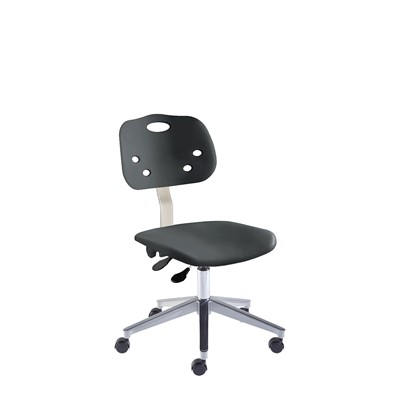 BioFIt GGA-L-RC-T-XF-XA-C-BLK ArmorSeat Series Chair - 16" - 21" - Chrome Plated - Black Polyproplene