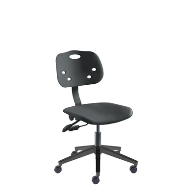 BioFIt GGR-L-RC-T-XF-XA-06-BLK ArmorSeat Series Chair - 16" - 21" - Black Powder Coated - Black Polyproplene