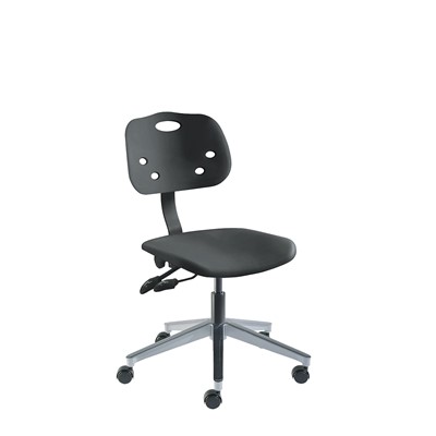 BioFIt GGW-L-RC-T-XF-XA-06-BLK ArmorSeat Series Chair - 16" - 21" - Black Powder Coated - Black Polyproplene