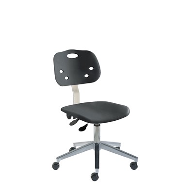 BioFIt GGW-L-RC-T-XF-XA-C-BLK ArmorSeat Series Chair - 16" - 21" - Chrome Plated - Black Polyproplene