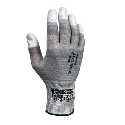 Transforming Technologies StaticCare GL2500 Series ESD Cut-Resistant Gloves - Finger Tip Coated - 12/Pack