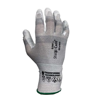 Transforming Technologies GL2504P - StaticCare GL2500 Series ESD Cut-Resistant Gloves - Palm Coated - Large - 12/Pack
