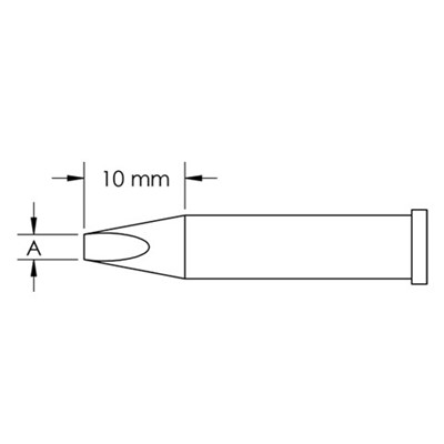 Metcal GT6-CH0010S-PK - GT Series Soldering Tip - T6 - Chisel - (W x L) 1.0 x 10.0 mm - 10/Pack