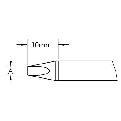 Metcal GTC-CH0014S - GT Series Soldering Cartridge - Chisel - (W x L) 1.4 x 10.0 mm