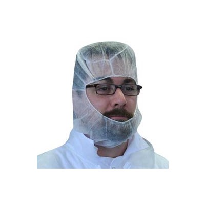Keystone Safety H-NWI-E-CROWN - Light-Weight Polypropylene Hood - 100% Latex Free - Cleanroom Class 8 - White - 10 Bags/Case
