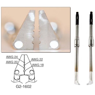 Hakko G2-1602 - G2 Series Thermal Wire Stripper Blade for Hakko FT-801 - 18-24 AWG - Long - Pair