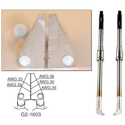 Hakko G2-1603 - G2 Series Thermal Wire Stripper Blade for Hakko FT-801 - 26-36 AWG - Long - Pair