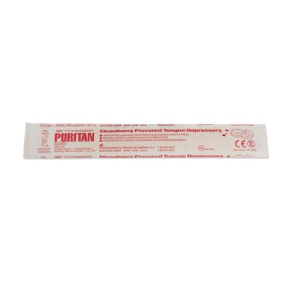 Puritan 710 STRAWBERRY - Flavored Tongue Depressor - Strawberry - Junior - 5.5" - 1000/Case