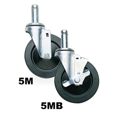 InterMetro Industries (Metro) 5MR - Super Erecta® Stem/Rigid Caster - Resilient Wheel Tread - 5"