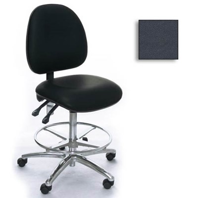 Industrial Seating AE20M-ST-VCR-233 - 20M Series Bench-Height Clean Room Chair - Vinyl - Dark Gray
