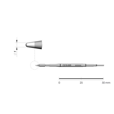 JBC Tools C210-005 - C210 Series Cartridge - Conical - 1.0 mm